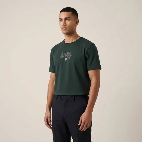 Majhail_Green_Cotton_Lycra_T-Shirt