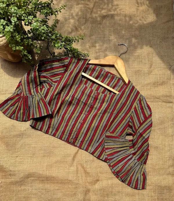Rang_Rekha_Handblock_Cotton__Blouses_with_Elbow_Length_Puff_Sleeves