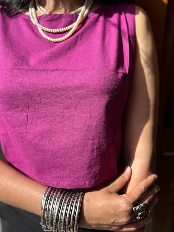 Electric_Violet_Sleeveless__Cotton_Blouse