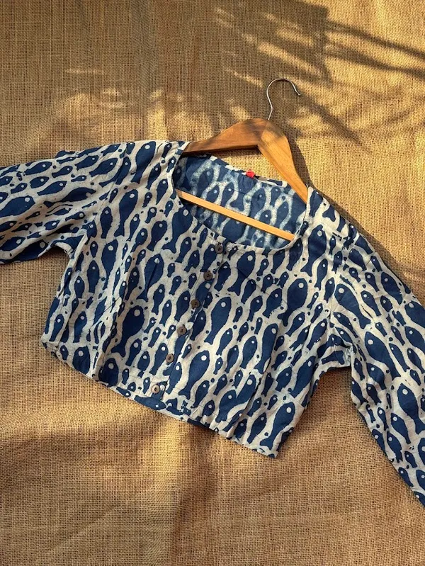 Blue_Fish_motifs_Readymade_Cotton_Blouse