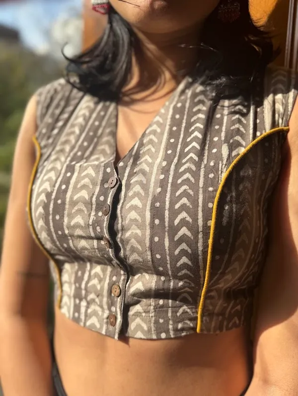 Grey_Dabu_Sleeveless_Readymade_Cotton_Blouses