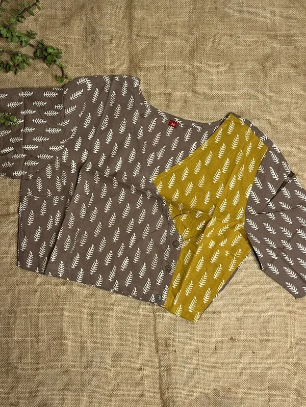 Taupe_Mustard_Angrakha_Cotton_Handblock_Blouse