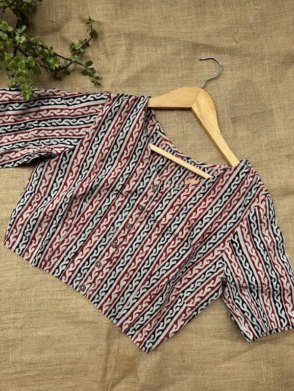 Rustic_Tribal_Stripe_Handblock_cotton_blouse