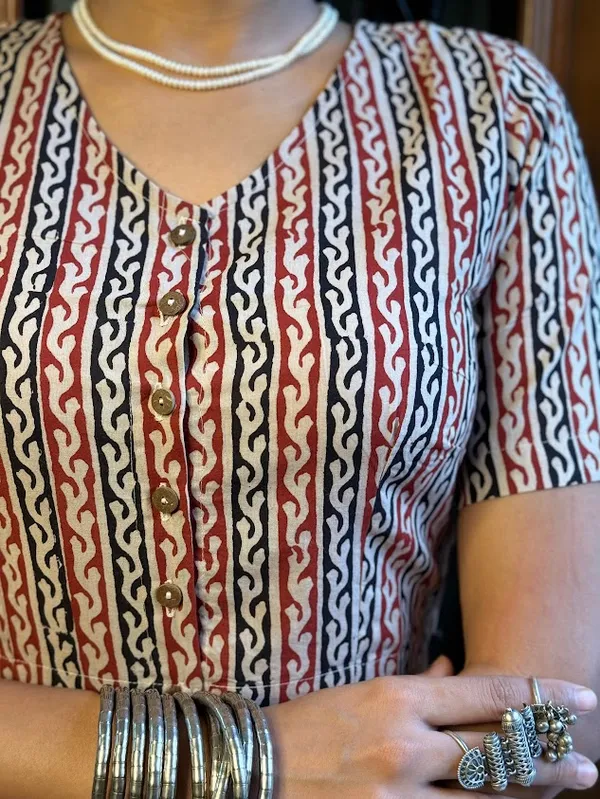 Rustic_Tribal_Stripe_Handblock_cotton_blouse