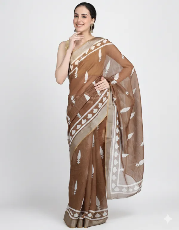 Tantvi_Desert_Bloom_Cotton_Linen_Saree