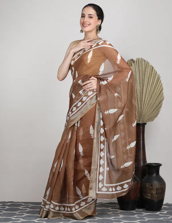 Tantvi_Desert_Bloom_Cotton_Linen_Saree