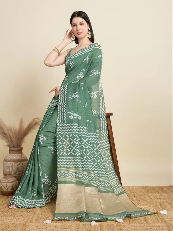 Tantvi_Glitter_Pastel_Linen_Saree