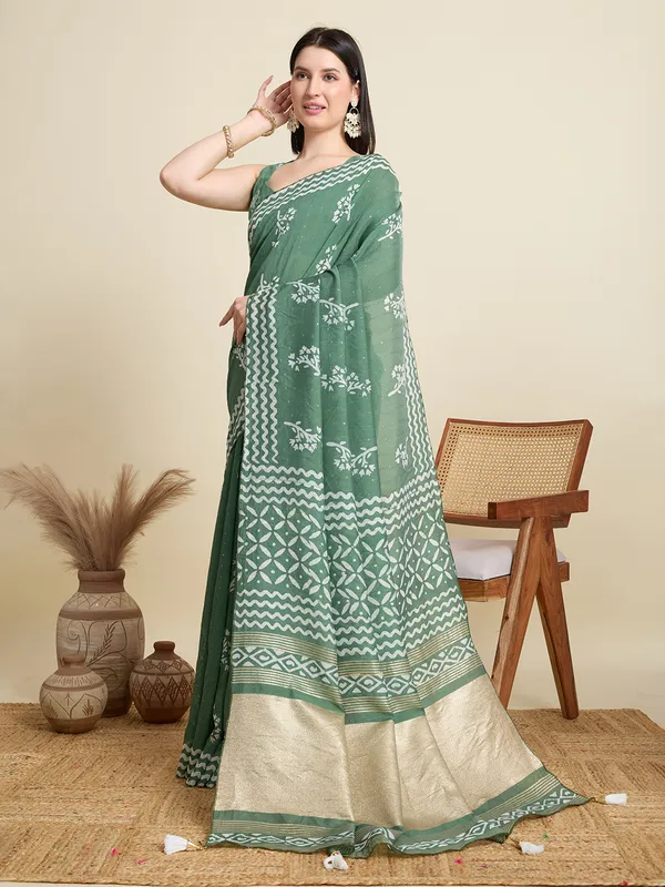 Tantvi_Glitter_Pastel_Linen_Saree