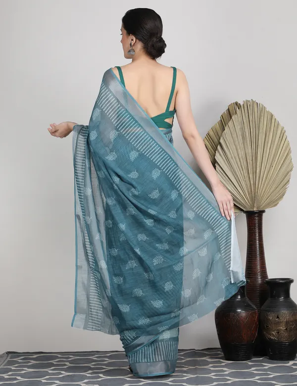 Tantvi_Amber_Aura_Cotton_Linen_Saree