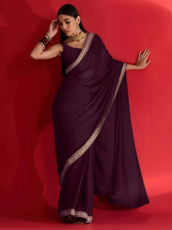 Tantvi_Scarlet_Royale-Maroon_Pure_chiffon_Satin_Saree