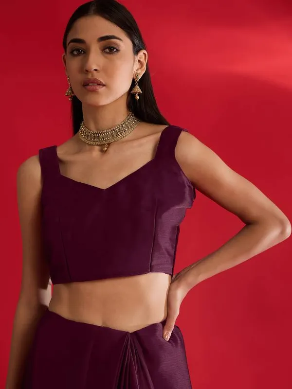 Tantvi_Scarlet_Royale-Maroon_Pure_chiffon_Satin_Saree