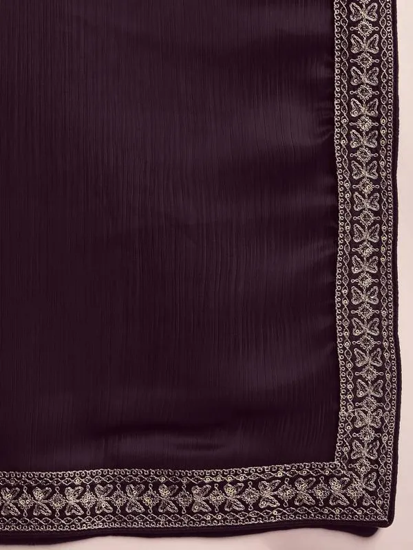 Tantvi_Scarlet_Royale-Maroon_Pure_chiffon_Satin_Saree