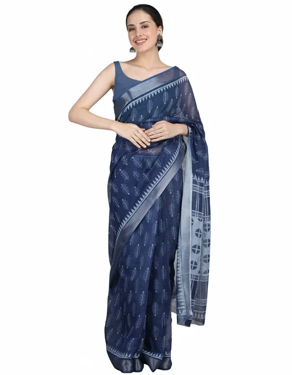 Tantvi_Midnight_Mosaic_Saree_Cotton_Linen_Saree
