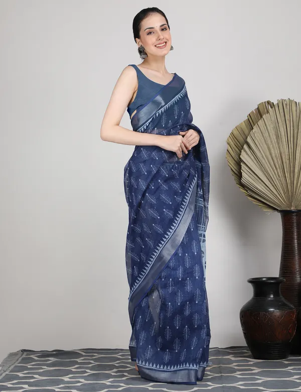 Tantvi_Midnight_Mosaic_Saree_Cotton_Linen_Saree