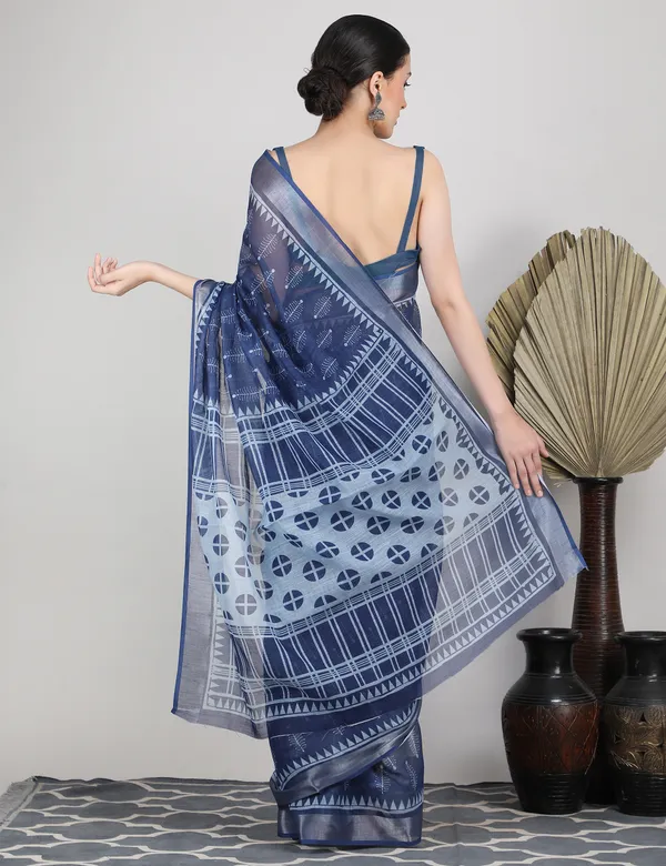 Tantvi_Midnight_Mosaic_Saree_Cotton_Linen_Saree