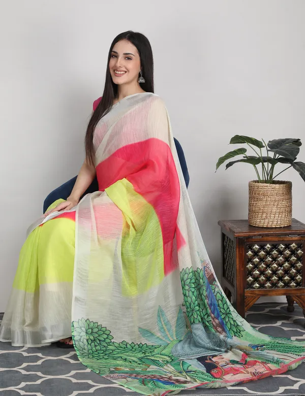 Tantvi_Pallu_Portrait_Cotton_Linen_Saree