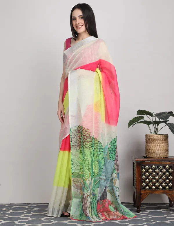 Tantvi_Pallu_Portrait_Cotton_Linen_Saree
