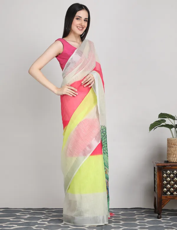 Tantvi_Pallu_Portrait_Cotton_Linen_Saree