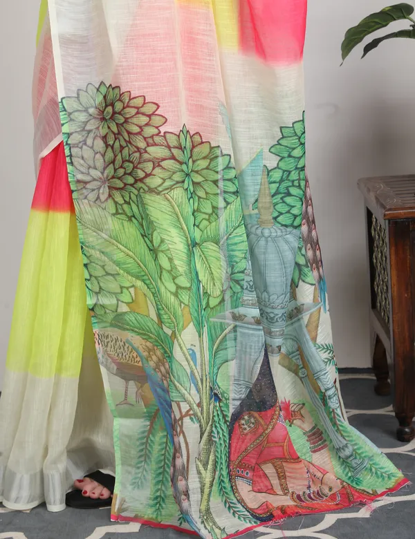 Tantvi_Pallu_Portrait_Cotton_Linen_Saree