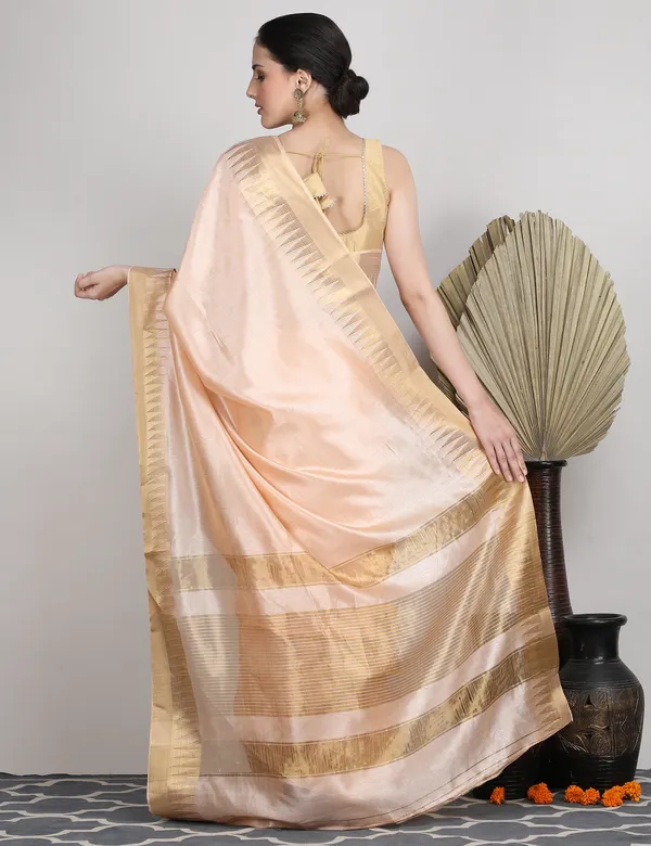 Tantvi_Auric_Weave-Peach_Chanderi_Zari_Saree