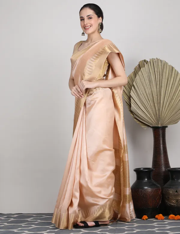 Tantvi_Auric_Weave-Peach_Chanderi_Zari_Saree