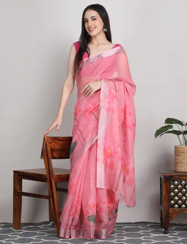 Tantvi_Sacred_Bloom_Cotton_Linen_Saree