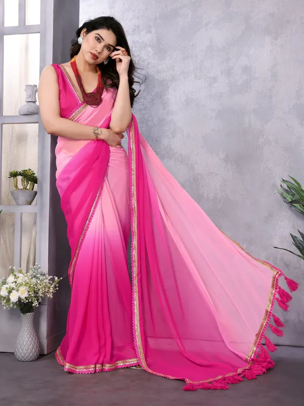 Tantvi_Pink_Mirage_Pure_Georgette_Saree