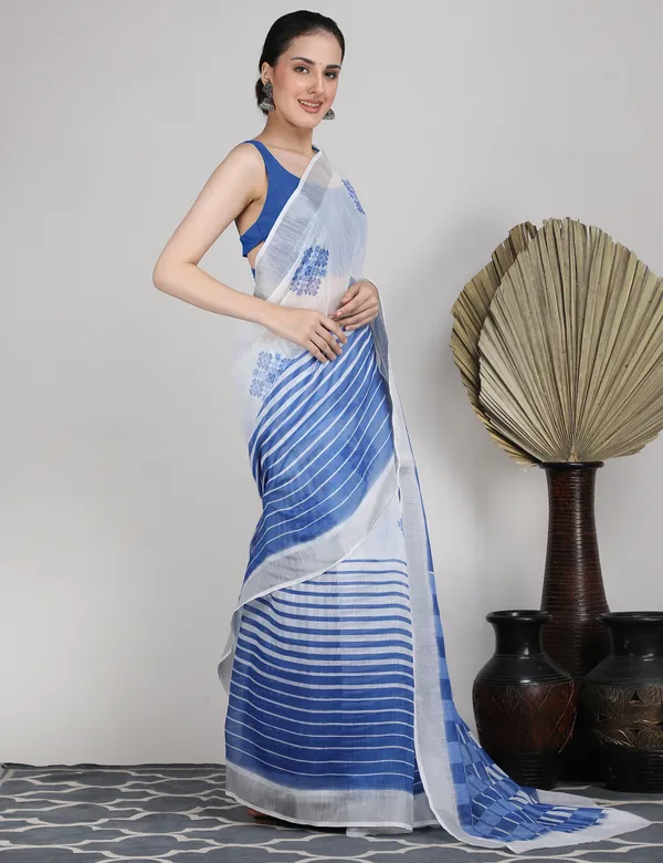 Tantvi_Azure_Whispers_Cotton_Linen_Saree