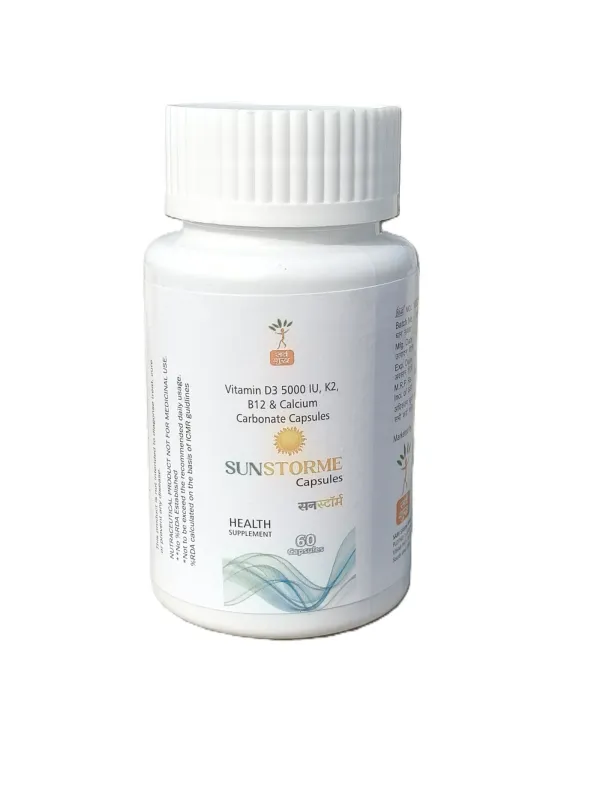 PACK_OF_2_SUNSTORME_VITAMIN_D3_5000_IU,_K2,_B12,_&_CALCIUM_CARBONATE_CAPSULES|_(60_Capsule)