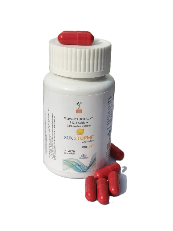 PACK_OF_2_SUNSTORME_VITAMIN_D3_5000_IU,_K2,_B12,_&_CALCIUM_CARBONATE_CAPSULES|_(60_Capsule)