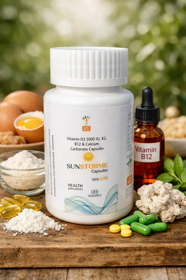 PACK_OF_2_SUNSTORME_VITAMIN_D3_5000_IU,_K2,_B12,_&_CALCIUM_CARBONATE_CAPSULES|_(60_Capsule)