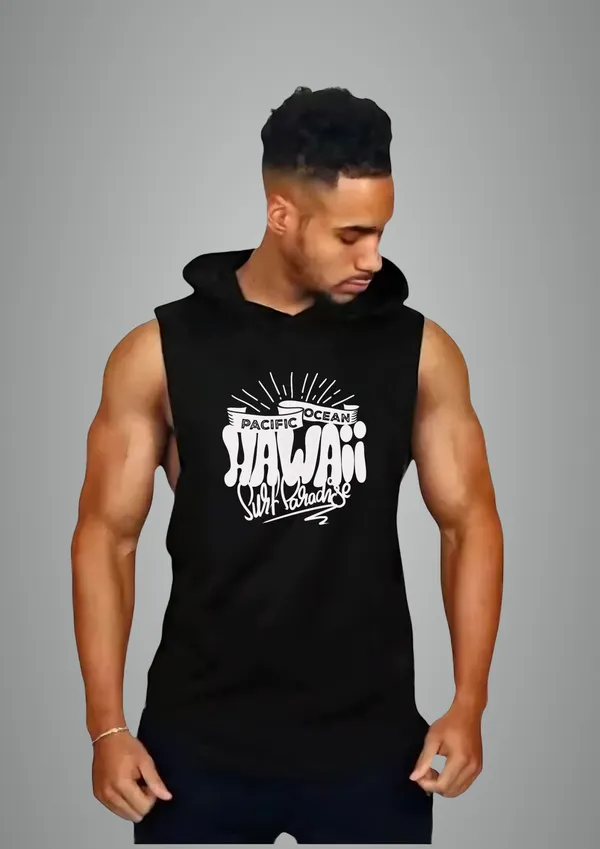 Black_Cotton_Blend_Trendy_Hawaii_Gym_Vest_For_Men