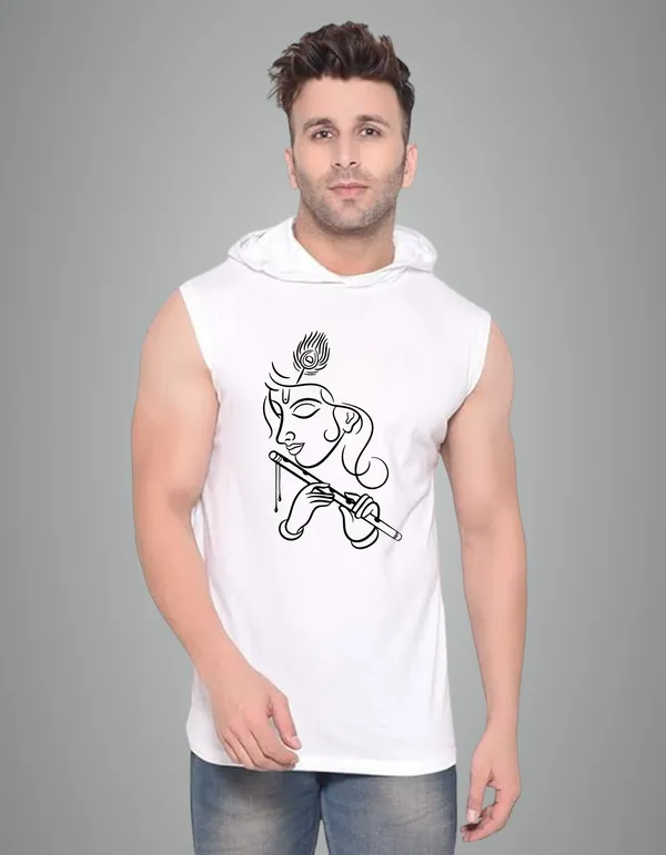 White_Cotton_Blend_Trendy_Krishna_Gym_Vest_For_Men