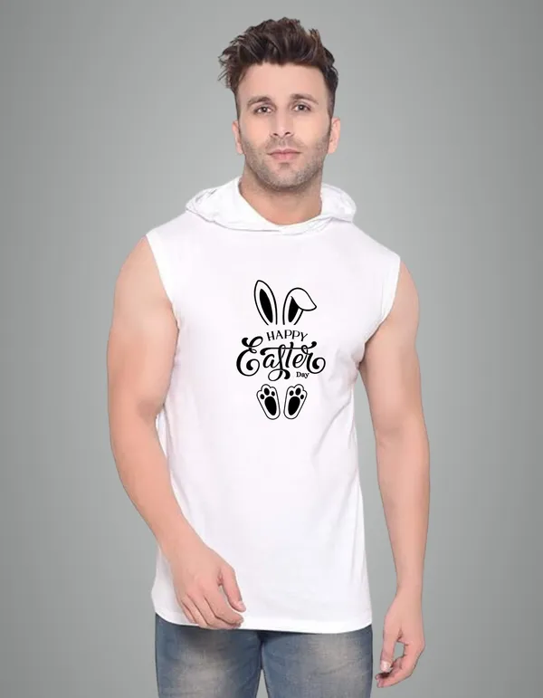 White_Cotton_Blend_Trendy_Happy_Easter_Gym_Vest_For_Men