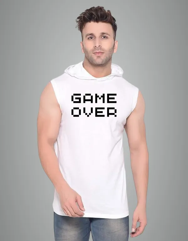 White_Cotton_Blend_Trendy_Game_Over_Gym_Vest_For_Men