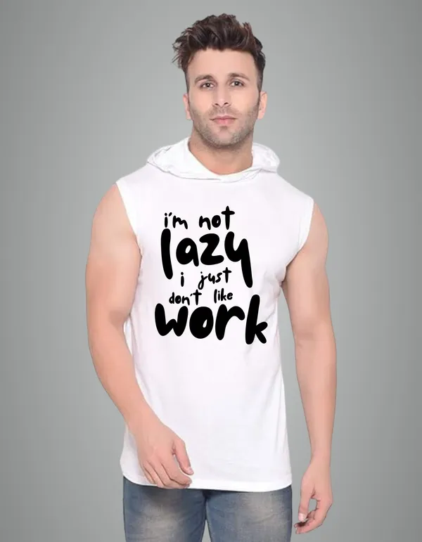 White_Cotton_Blend_Trendy_I'M_Not_Lazy_Gym_Vest_For_Men