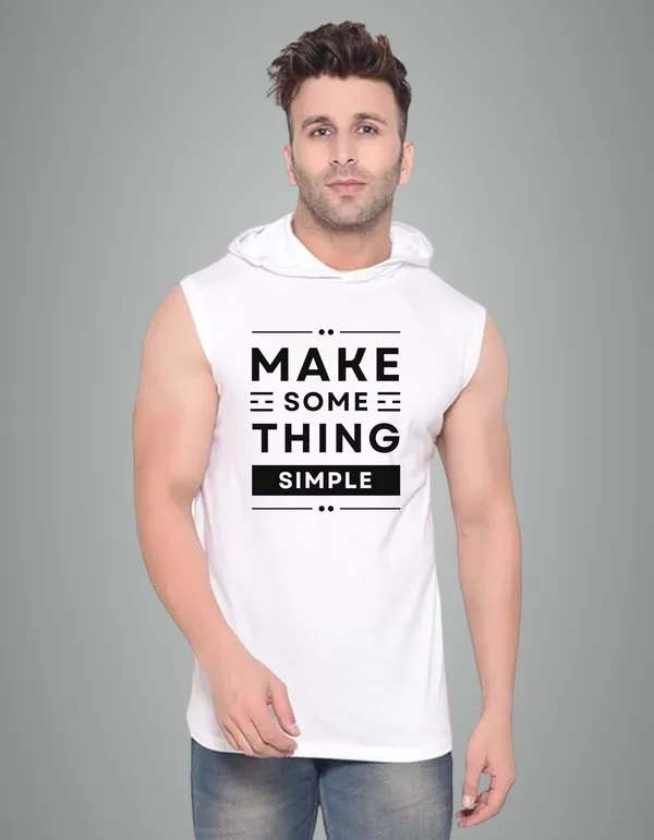 White_Cotton_Blend_Trendy_Make_Something_Gym_Vest_For_Men
