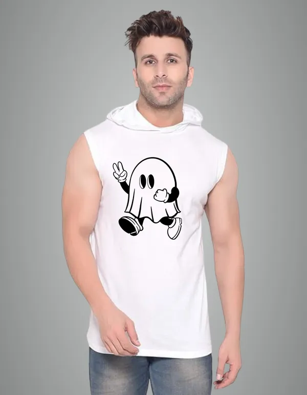 White_Cotton_Blend_Trendy_Smallghost_Gym_Vest_For_Men