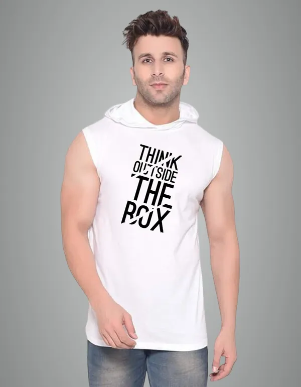 White_Cotton_Blend_Trendy_Think_Out_Of_Box_Gym_Vest_For_Men
