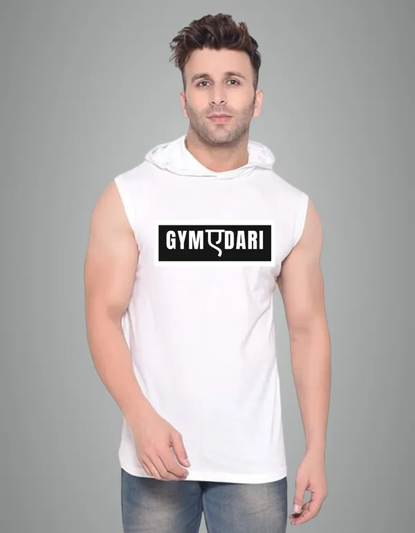 White_Cotton_Blend_Trendy_Gymedari_Gym_Vest_For_Men