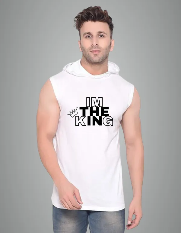 White_Cotton_Blend_Trendy_I_M_The_King_Gym_Vest_For_Men