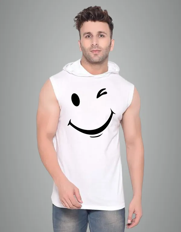 White_Cotton_Blend_Trendy_Smille_Gym_Vest_For_Men