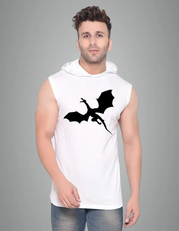 White_Cotton_Blend_Trendy_Dargon_Gym_Vest_For_Men
