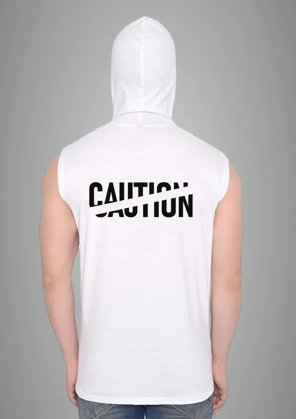White_Cotton_Blend_Trendy_Caution_Gym_Vest_Back_Print_For_Men