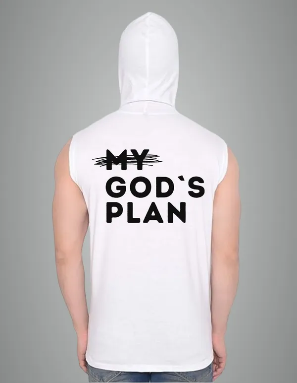 White_Cotton_Blend_Trendy_My_God'S_Plan_Gym_Vest_Back_Print_For_Men