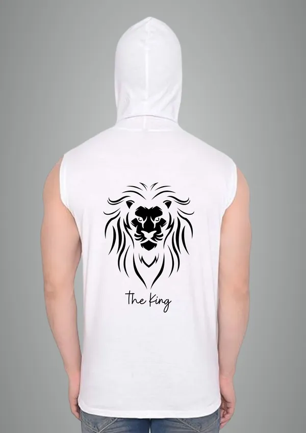 White_Cotton_Blend_Trendy_The_King_Gym_Vest_Back_Print_For_Men
