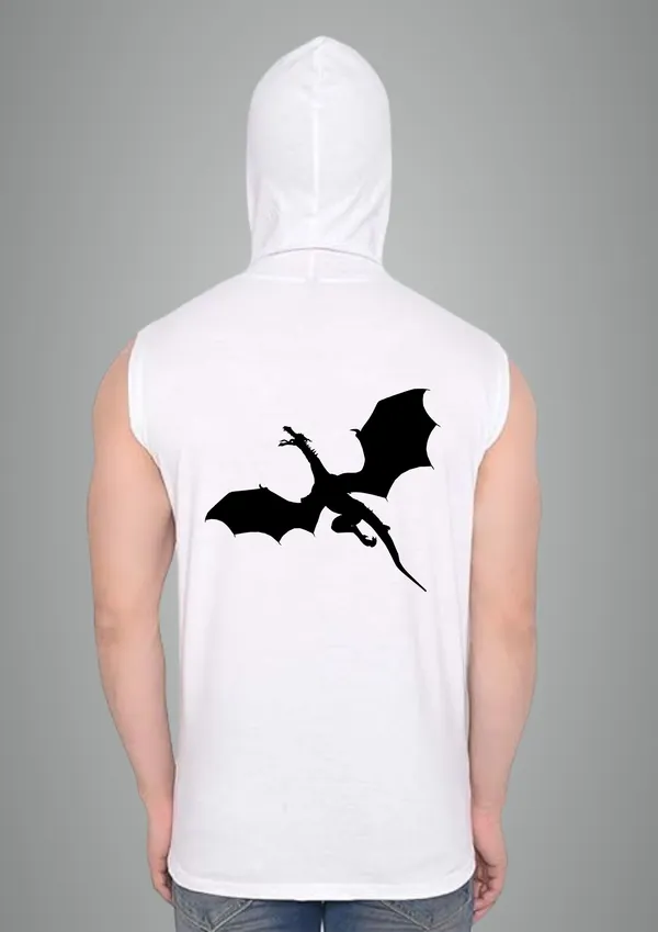 White_Cotton_Blend_Trendy_Dargon_Gym_Vest_Back_Print_For_Men