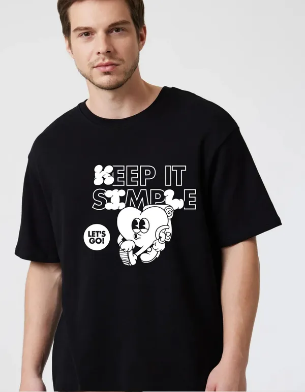 Black_Cotton_Blend_Trendy_Keep_It_Simmple_T-Shirt_For_Men