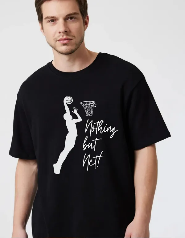 Black_Cotton_Blend_Trendy_Nthg_But_Net_T-Shirt_For_Men