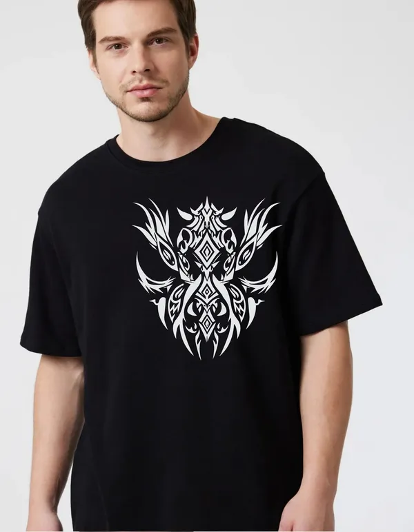 Black_Cotton_Blend_Trendy_Design_T-Shirt_For_Men